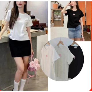 Áo babytee áo phông thun cotton in hình trái tim hồng (Ảnh thật cân chất) Aobabyteehinhtim070 P12K6