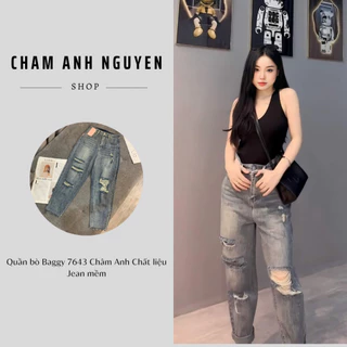 Quần bò Baggy 7643 Châm Anh Chất liệu Jean mềm