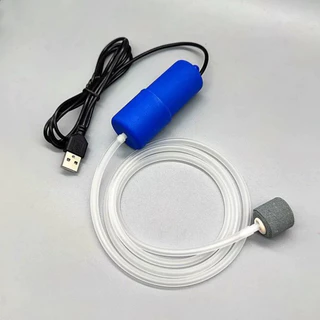 Máy sủi oxy mini siêu êm máy sục oxi bể cá cảnh bơm khí khi đi câu hồ cá, kết nối USB