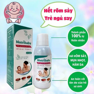 Nước tắm gội trẻ em Nutribaby thảo dược sạch vảy da dầu, lông măng, chàm sữa