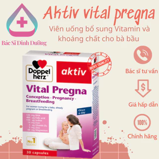 [TPCN Nhập Khẩu] Viên uống bổ sung Vitamin và khoáng chất cho bà bầu Doppelherz Aktiv Vital Pregna (Hộp 30v)