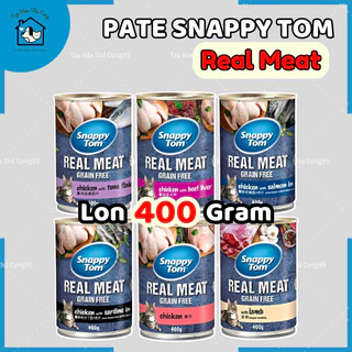 Pate mèo Snappy Tom Real Meat lon 400gr đủ vị