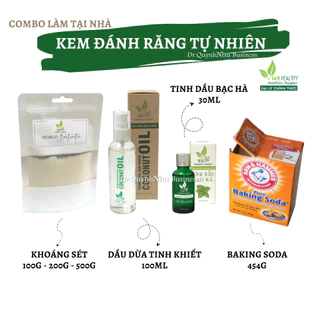 Viet Healthy - Combo làm kem đánh răng tự nhiên tại nhà với Khoáng Sét và Dầu Dừa tinh khiết