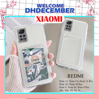 Ốp lưng Xiaomi dạng ví có ngăn đựng thẻ trong suốt chống sốc  REDMI NOTE 11 /11 PRO/12/12 PRO / REDMI 12C/NOTE 9/10C/10