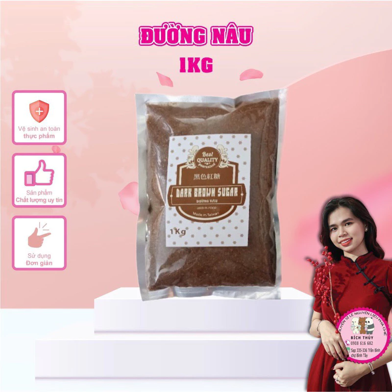 Đường Đen ( Đường nâu) Đài Loan Gói 1kg | Tổng kho Nguyên liệu giá sỉ