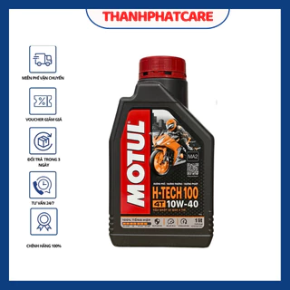 Nhớt tổng hợp cao cấp cho xe máy Motul H-Tech 100 10W40 1L