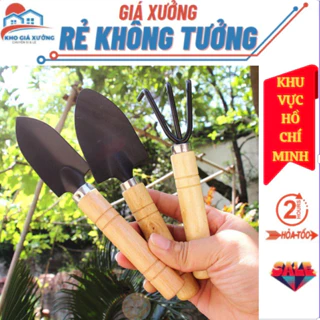 [ Gía Xưởng ] Bộ 3 Đa Chức Năng Xẻng Đất Trồng Cây Tay Cầm Bằng Gỗ Dụng Cụ Cây Cảnh Chậu Cào Tay Cầm Xẻng Hoa Làm Vườn