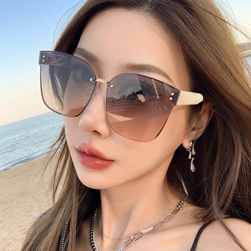 Kính mát nữ cao cấp, Gọng kính râm nữ mắt chống uv400, Gọng khoan không viền C91 Jolie eyewear