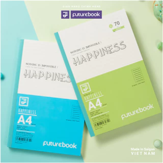 Vở May Gáy Kẻ Ngang A4 HAPPINESS 70gsm 200 Trang (Cả Bìa)