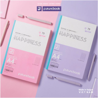 Vở May Gáy A4 Caro HAPPINESS 70gsm 300 Trang (Cả Bìa)