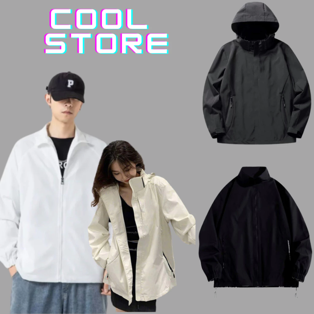 Áo khoác dù trơn basic , chất 2 lớp siêu xịn xò , hàng chuẩn form , chuẩn hàng quảng chấu COOL STORE M95