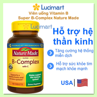 Viên uống Vitamin B Super B Complex Nature Made [Hàng Mỹ]