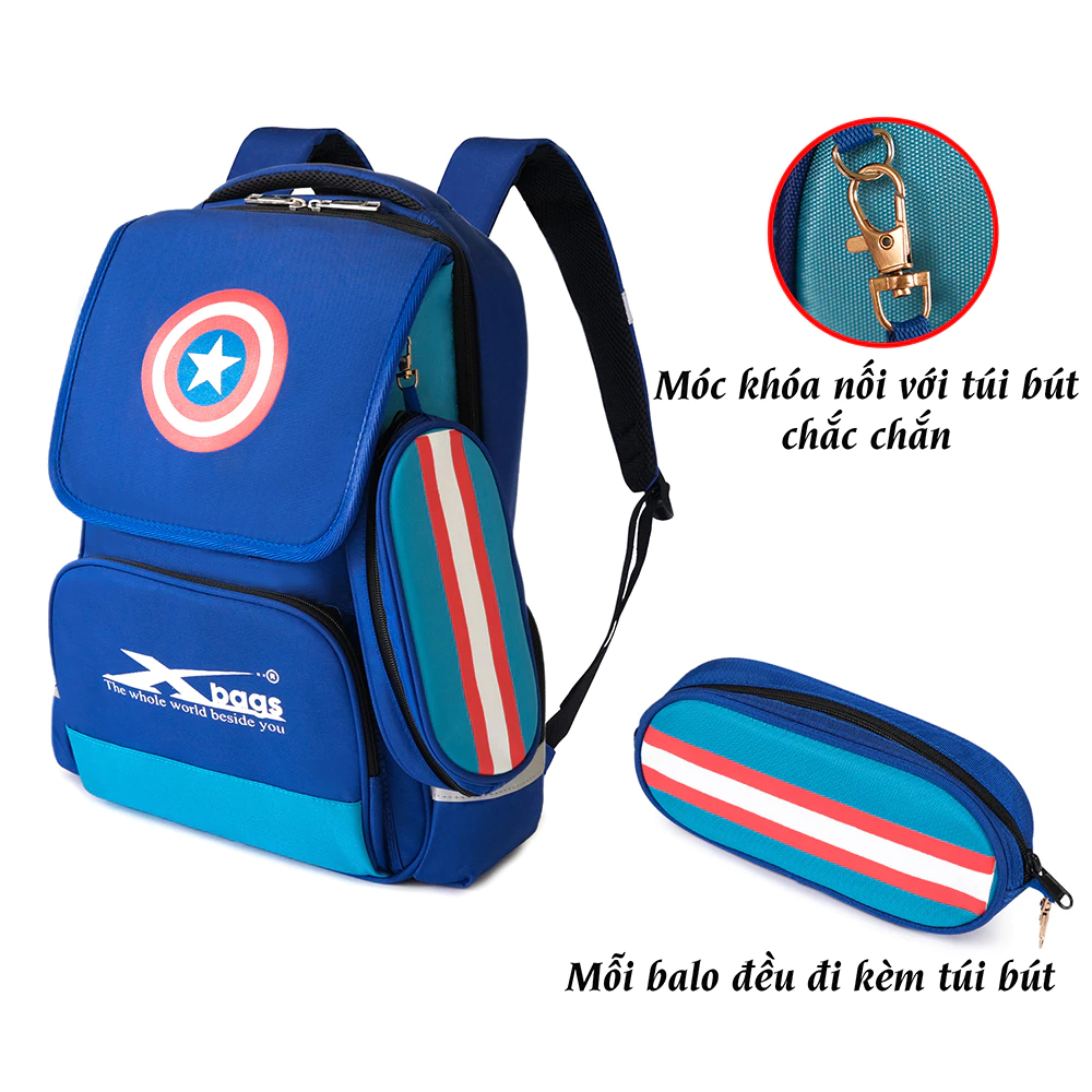 Balo học sinh nam cấp 1 Xbags Power Xb 3017