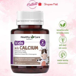 Viên uống canxi sữa cho bé Healthy Care Kids Milk Calcium 60 viên