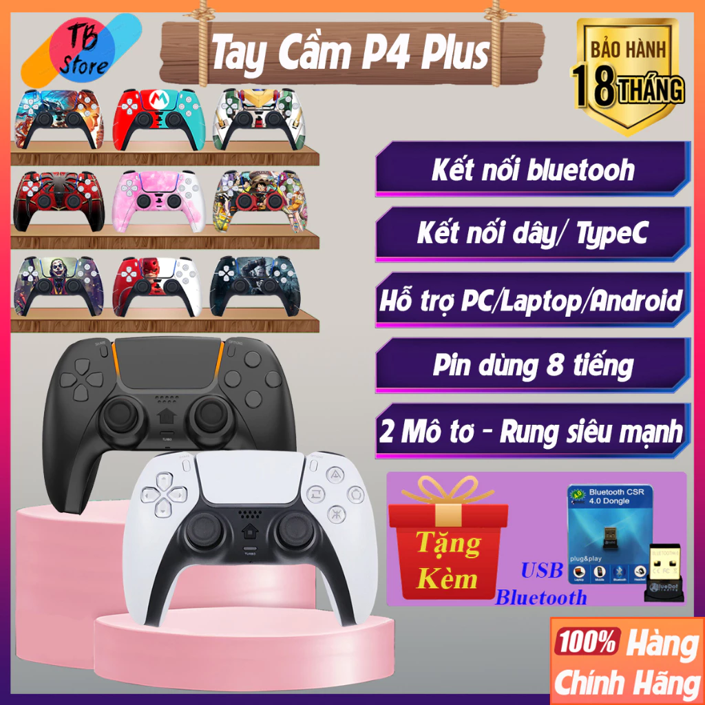 Tay Cầm Game FO4 Hỗ Trợ TV BOX / PC / Laptop / Smart Phone, GamePad P5S Dual Sock