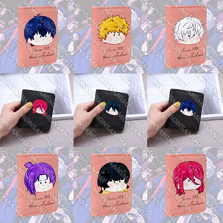 Ví ngắn hồng đen cầm tay in hình BLUE LOCK ver MẶT NGƠ đựng vật dụng nhỏ tiện lợi anime chibi