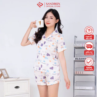 Đồ Bộ Nữ, Pijama SANDBOX Thiết Kế Quần Đùi, Áo Cộc Chất Lụa Latin Cao Cấp, Mềm Mịn (BLD23005)