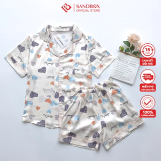 Đồ Bộ Nữ Mặc Nhà Pijama SANDBOX Thiết Kế Quần Đùi, Áo Cộc Chất Lụa Latin Cao Cấp, Mềm Mịn(BLD23005)