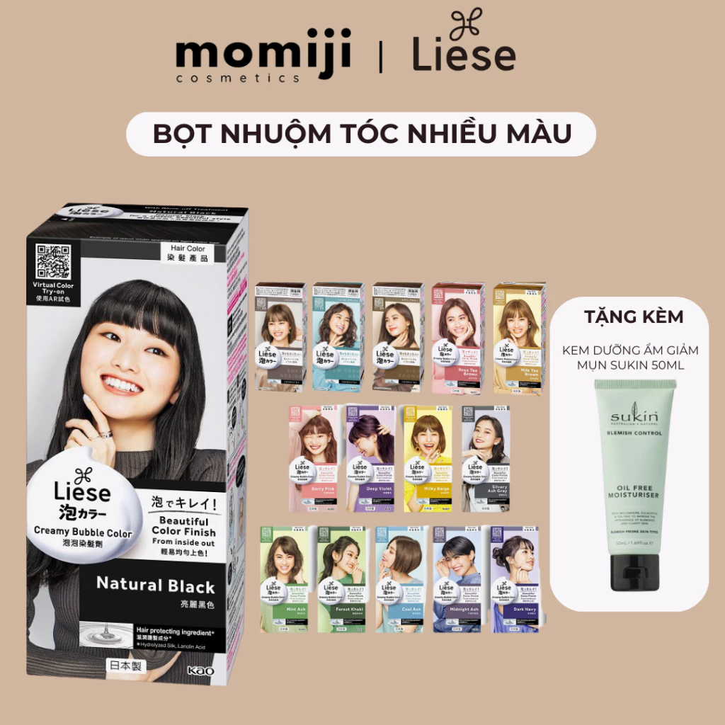 (HOẢ TỐC) Thuốc nhuộm tóc tạo bọt Liese Prettia Nhật Bản