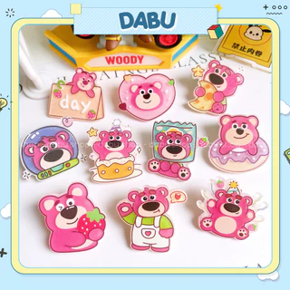 Huy hiệu cài áo pin cài balo DABU gấu dâu Lotso Toy Story 2 nhân vật hoạt hình dễ thương