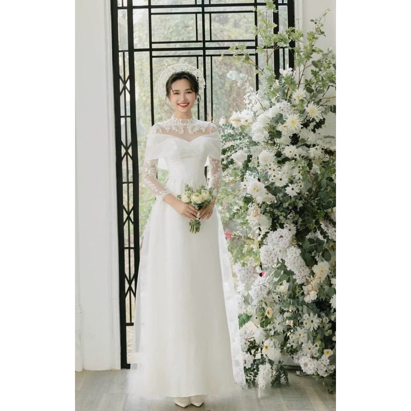 Đầm cưới cho dâu xinh TRIPBLE T DRESS phong cách hiện đại dáng áo dài - size S/M/L - MS15Y