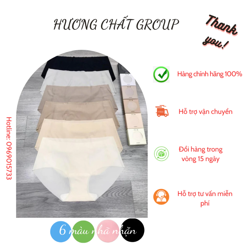 Set 6 chiếc quần lót nữ thạch tàng hình siêu nhẹ kháng khuẩn, quần chíp nữ cao cấp- Hương chất group