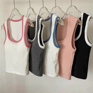 Áo bra ba lỗ viền croptop kèm mút ngực chất cotton co giãn 4 chiều loại 1 siêu xinh