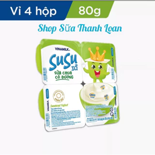 [GIAO HỎA TỐC] SỮA CHUA ĂN SUSU IQ LOẠI CÓ ĐƯỜNG - VỈ 4 HỘP X 80G