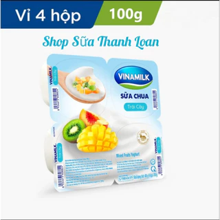 SỮA CHUA ĂN VINAMILK TRÁI CÂY - VỈ 4 HỘP X 100G