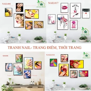 Bộ 6 Tranh Dán Tường Nail, Trang Điểm, Thời Trang Decor Nhà Cửa ,Shop Quần Áo,Mẫu Mới Phong Cách Hiện Đại