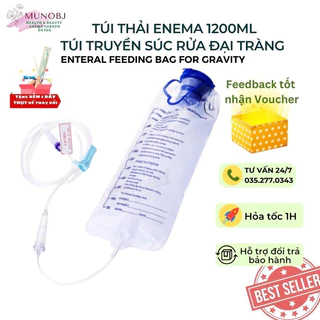 Túi thải enema cà phê 1200ml, túi rửa thụt tháo đại tràng theo liệu pháp Gerson (kèm 1 dây thụt)