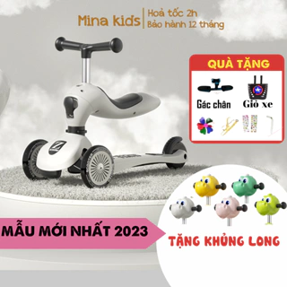 Xe chòi chân scooter cho bé ZINBANG 1-6 tuổi tập đi, trượt thăng bằng MẪU MỚI 2023 TẶNG ĐÈN PHA, scoot and ride