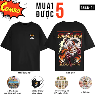 Combo Hải Tặc - mua 1 được 5 Áo thun Onepiece, áo phông in hình Onepiece Luffy Gear 5 Zoro Sanji ACE