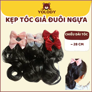 Tóc giả Yolody Kẹp tóc hàn quốc đuôi ngựa tóc giả có kẹp nơ cho bé TG002