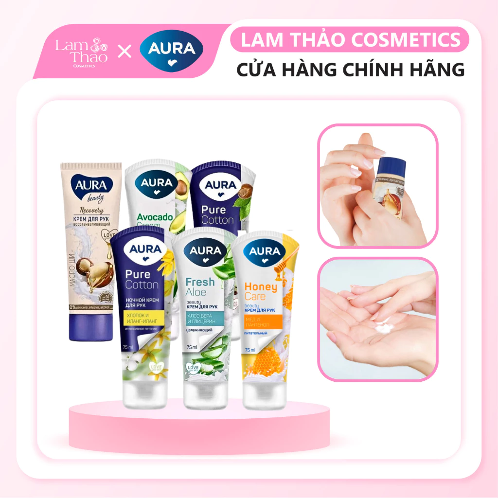 Kem Dưỡng Ẩm Da Tay Aura Nga 75ml