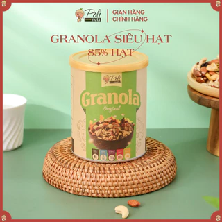 Granola siêu hạt ăn kiêng Poli Nuts 85% hạt, Ngũ cốc giảm cân nướng mật ong không đường an toàn sức khỏe Polinuts