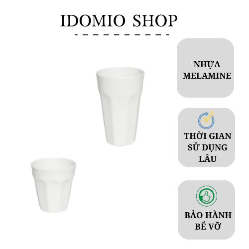 Ly Nhựa Melamine Màu Trắng Nhiều Size