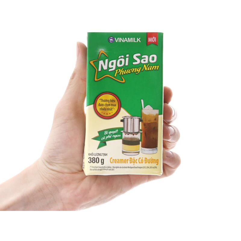 Sữa đặc có đường Ngôi sao Phương Nam Xanh lá hộp giấy (380g/1,284kg)