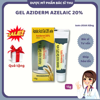 Gel giảm mụn thâm Azelaic Acid 20% Aziderm 20% 15g chính hãng