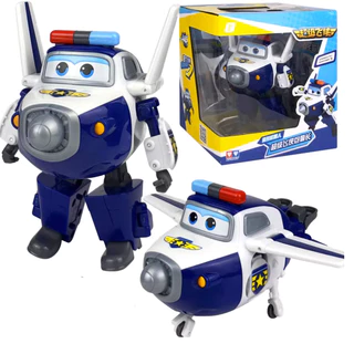 Đồ chơi đội bay siêu đẳng Super wings nhân vật Paul cảnh sát robot biến hình máy bay cỡ lớn