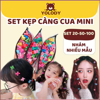 Set Kẹp Tóc càng cua mini Yolody nhiều màu cho bé gái KT010