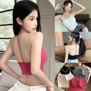 Áo Bra Croptop Ôm Dáng Dây Hở Lưng Gợi Cảm Chất Cotton Mềm Mịn Cho Nữ 2633