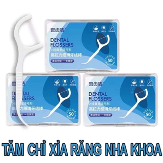 Combo 100 cây tăm chỉ nha khoa vệ sinh kẽ răng chân nướu (