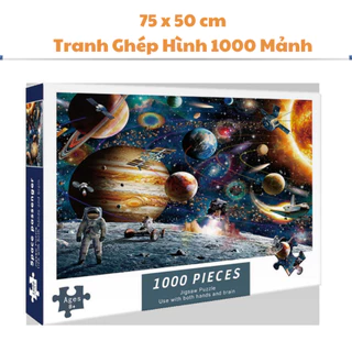 Tranh Ghép Xếp Hình 1000 Mảnh Phi hành gia trên vũ trụ Jigsaw Puzzle 1000 Pcs (75 x 50 cm) Dành cho người lớn và trẻ em.