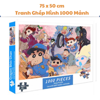 Tranh Ghép Xếp Hình 1000 Mảnh Shin tinh nghịch Jigsaw Puzzle 1000 Pcs (75 x 50 cm) Dành cho người lớn và trẻ em.