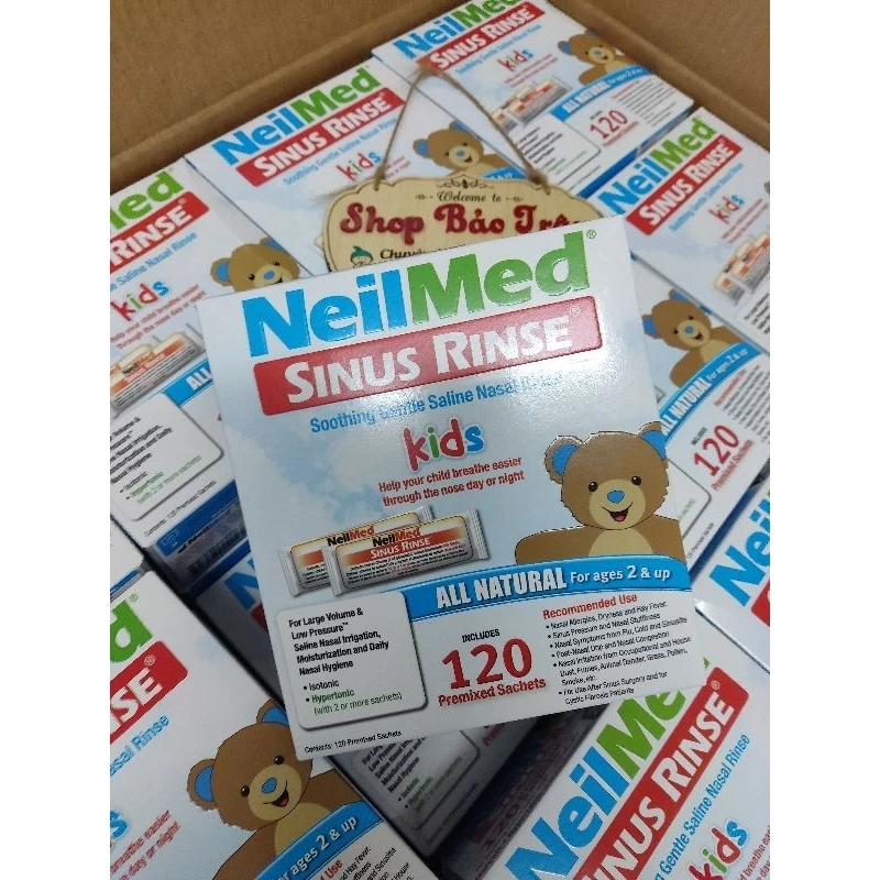 Muối rửa mũi neilmed kids 120 gói muối mẫu mới (có tách bán lẻ)