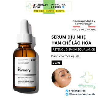 The Ordinary Retinol 0.2% In Squalane - Tinh chất Retinoids chống lão hóa, làm mờ, giảm thâm mụn 30ml