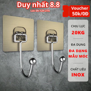 Móc dán tường chịu lực inox 304 siêu dính treo đồ, vật dụng đa năng tiện ích