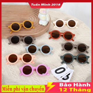 Kính Mát Gọng Tròn Nhiều Màu Chống Tia UV Phong Cách Hàn Quốc Cho Bé Trai, Bé Gái