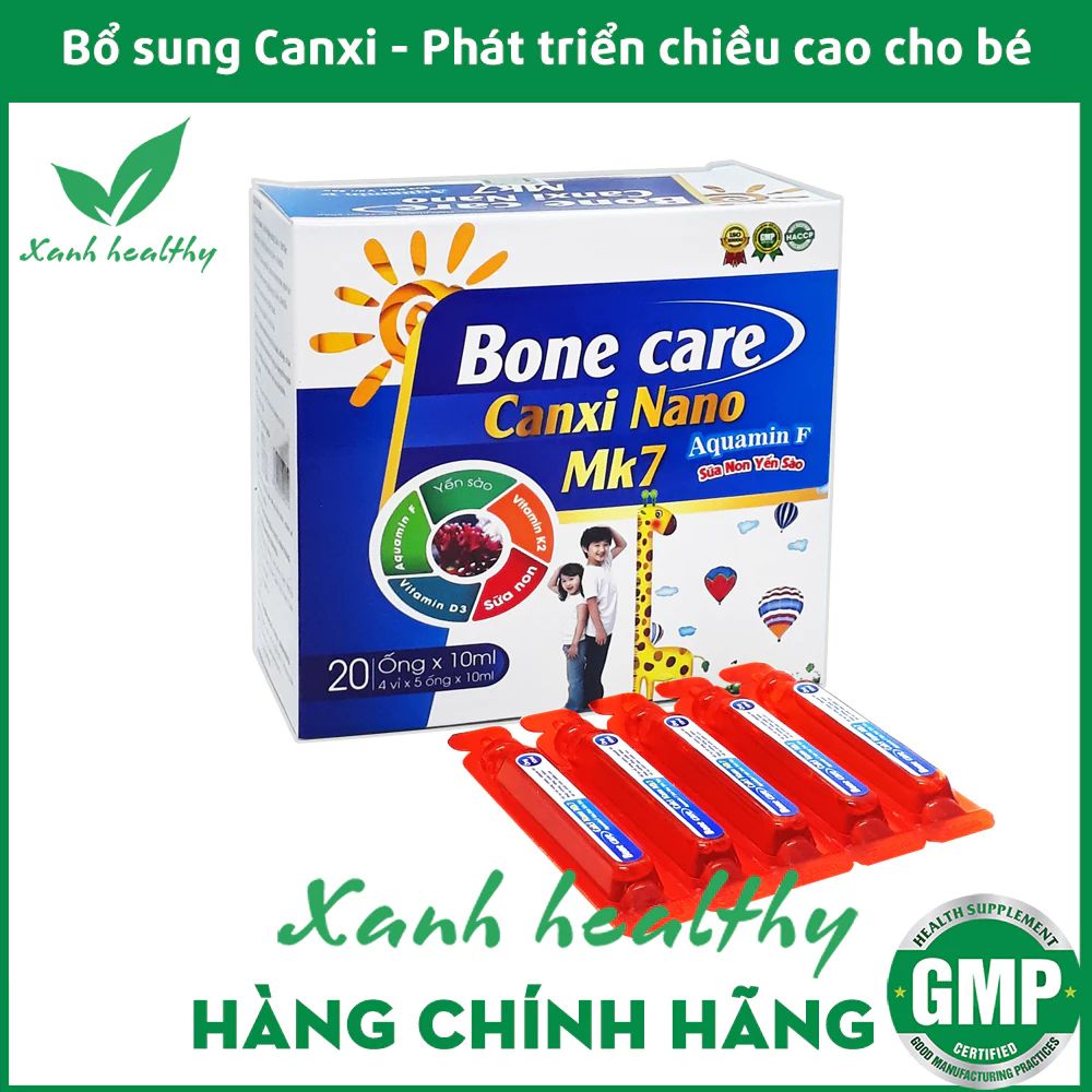 Canxi hữu cơ an toàn cho bé từ 6 tháng tuổi- Bé cao lớn, răng chắc khỏe, ngừa loãng xương - Hộp 20 ống